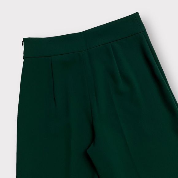 Zara High Waist Wide Leg Culottes Small Green Womens High Rise Cropped Pants - Picture 4 of 8